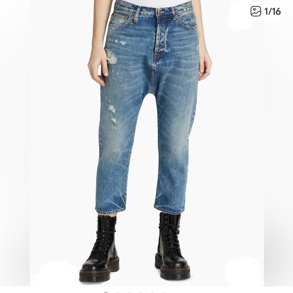 R13 Tailored drop denim jeans Size 28 Bain Blue